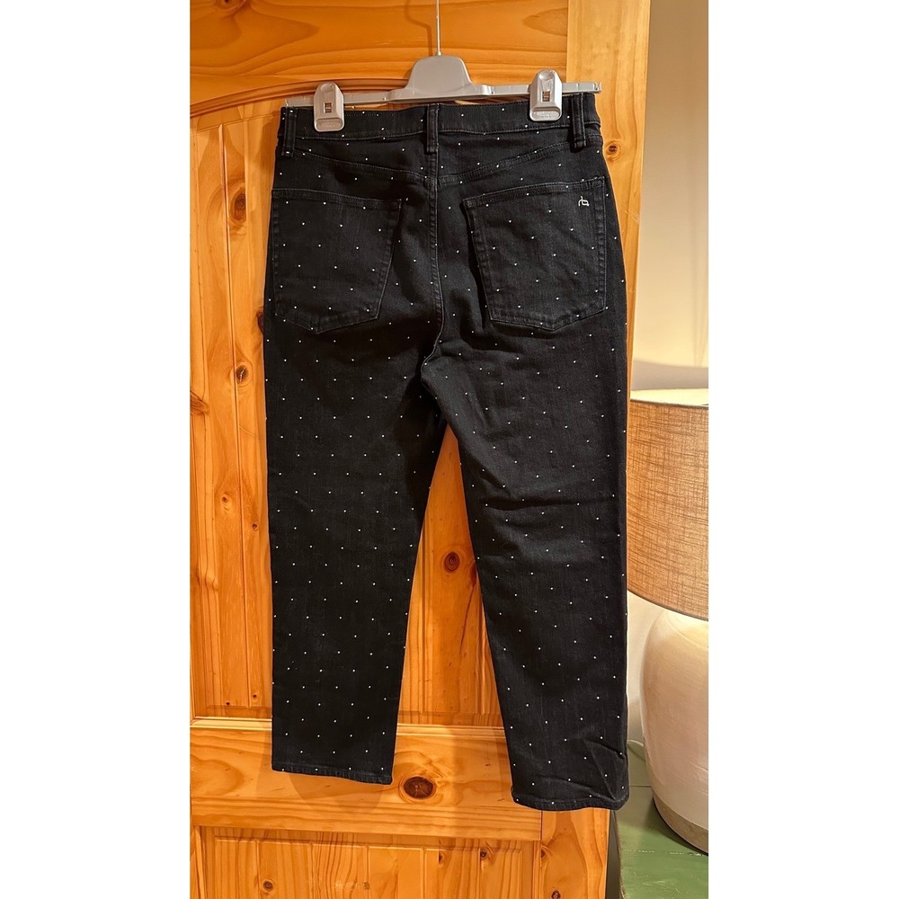 Rag & Bone Fern High-Rise Slim Black Polka Dot Ankle Jeans 32 - Picture 2 of 4